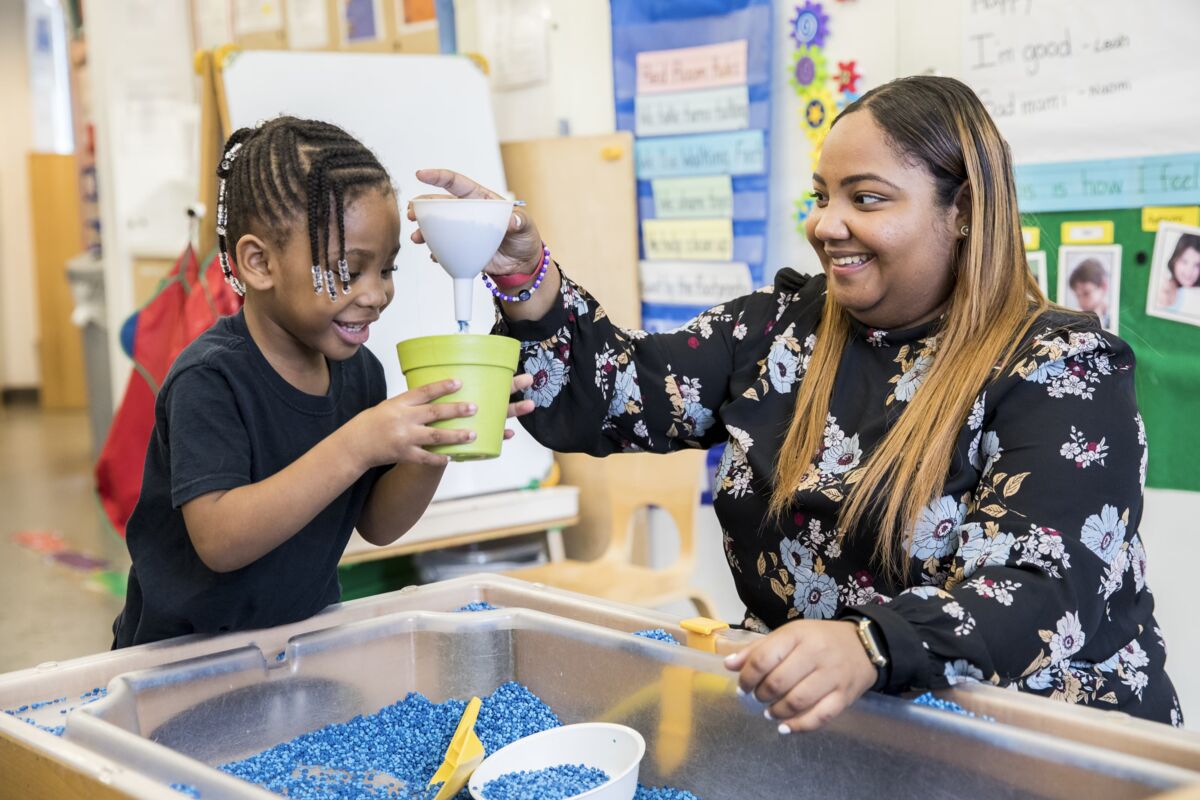 Career advisors helping early childhood educators plan their next step